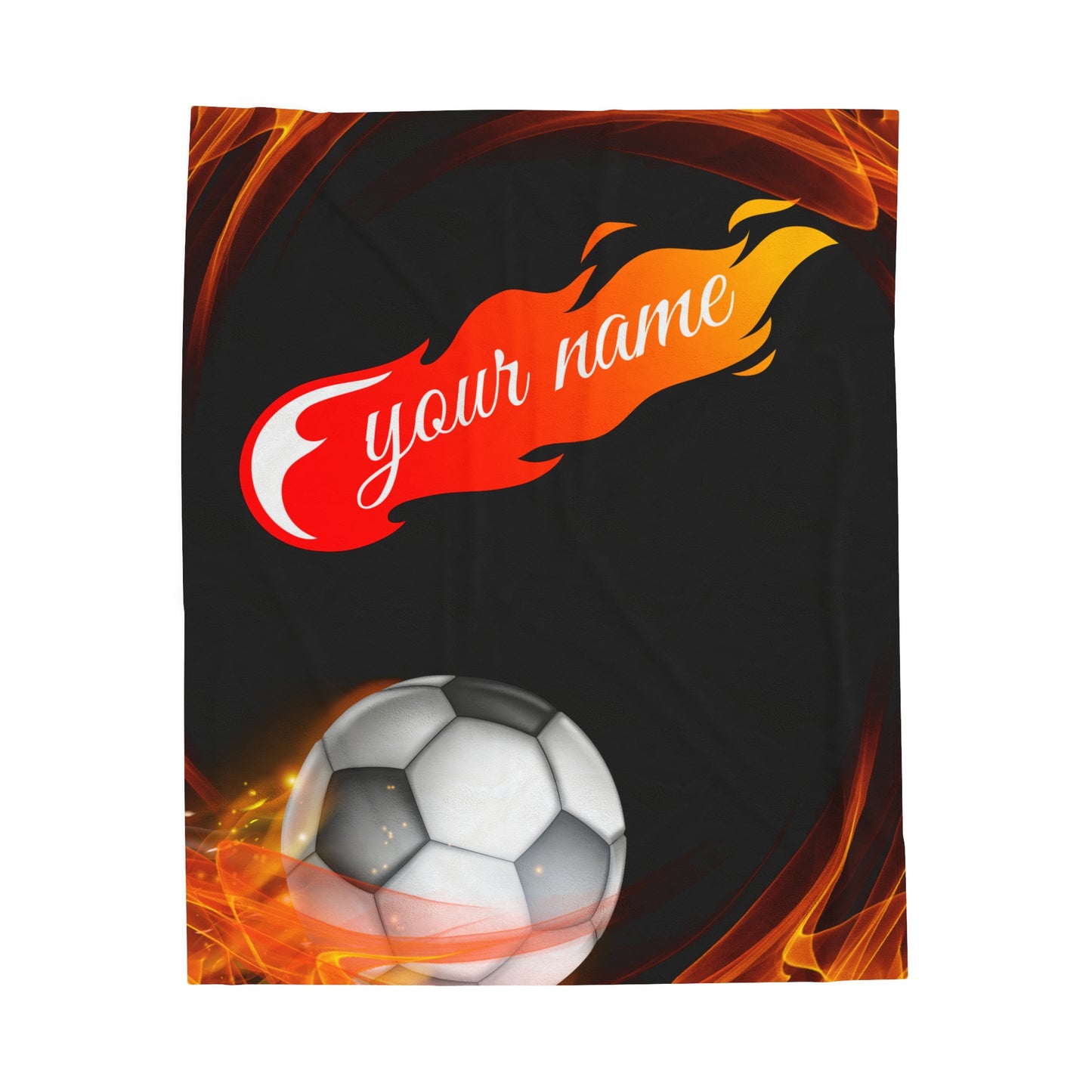 Custom Soccer Velveteen Plush Blanket