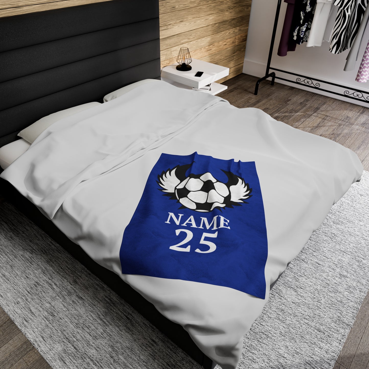 Custom Soccer Velveteen Plush Blanket
