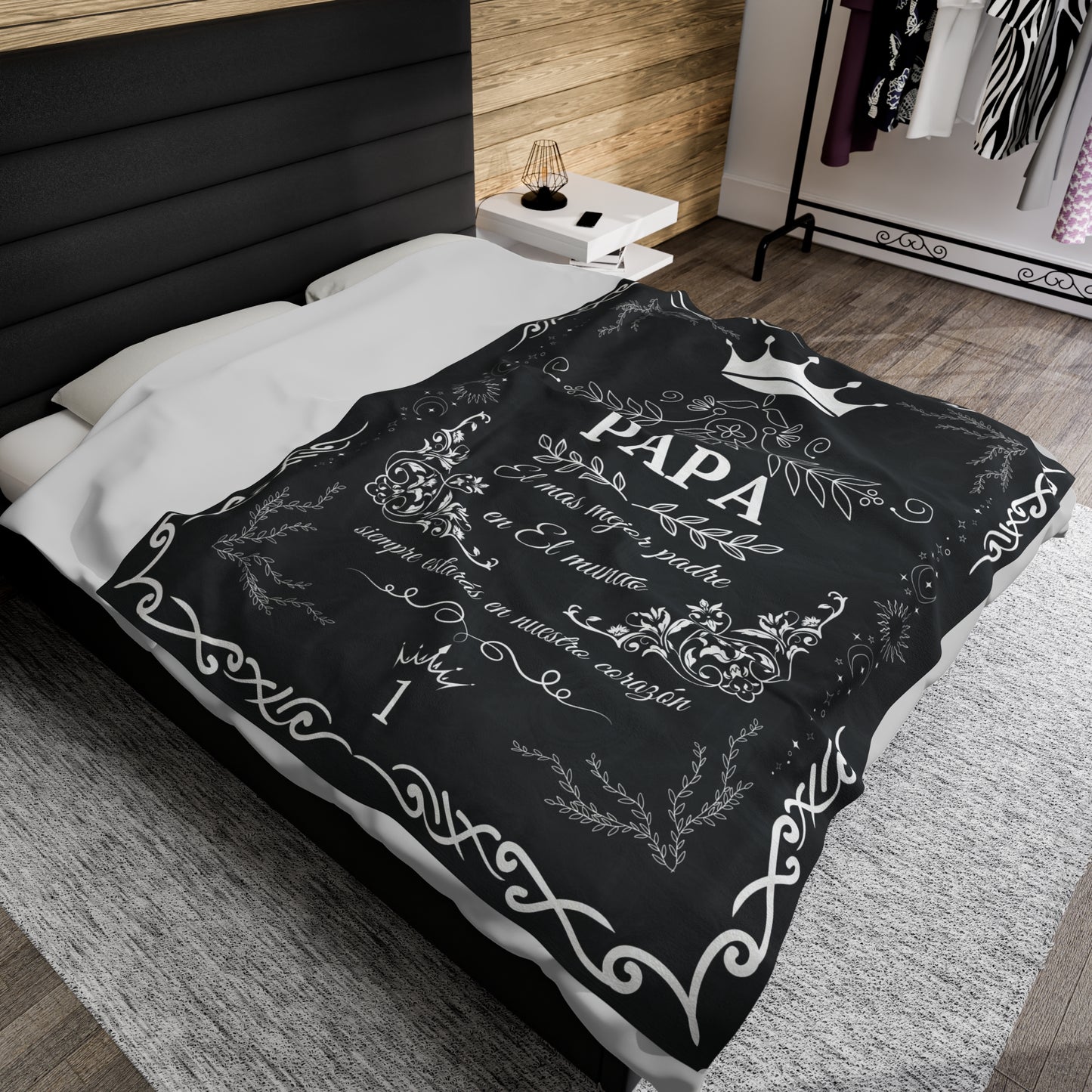 Papa Velveteen Plush Blanket