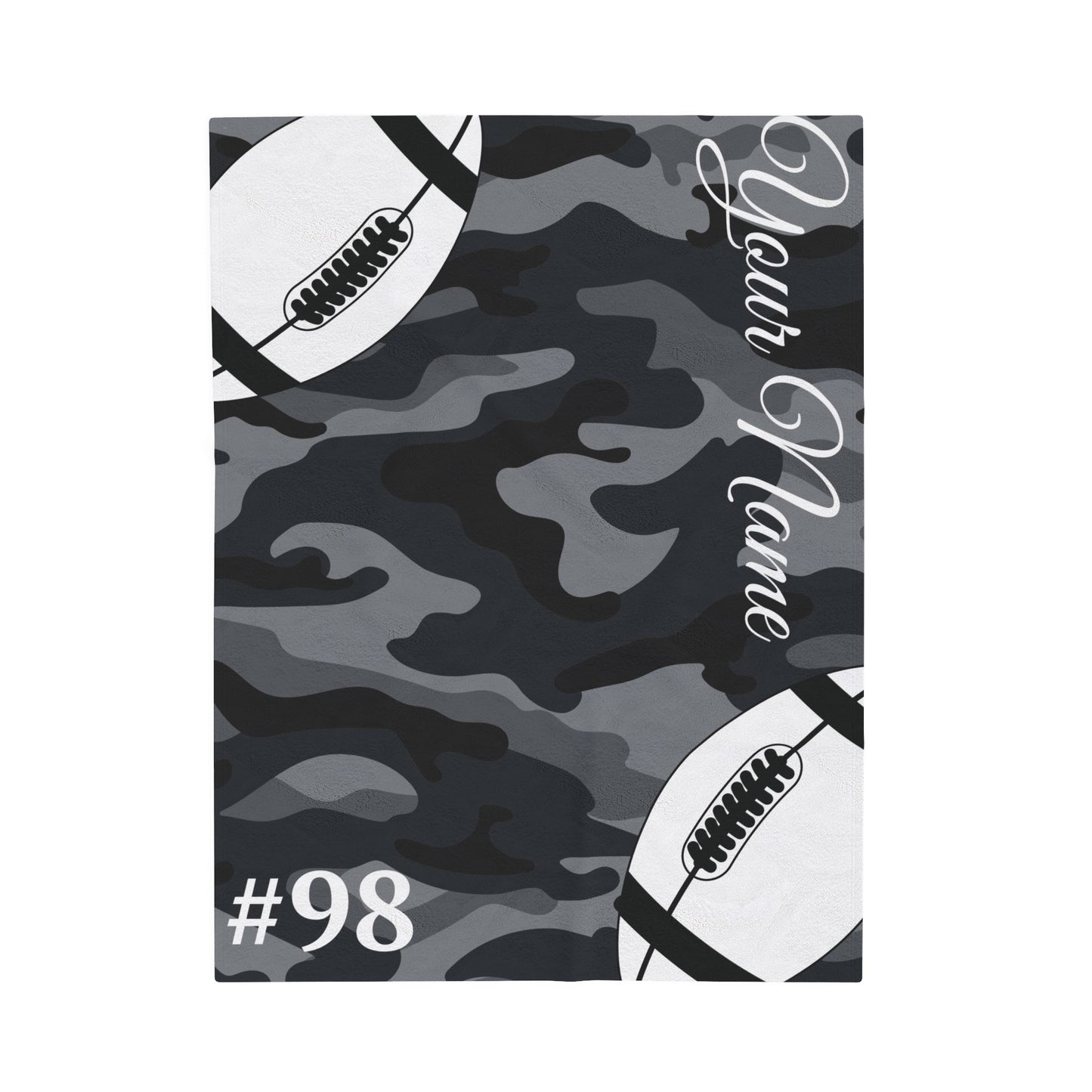 Custom Football Velveteen Plush Blanket