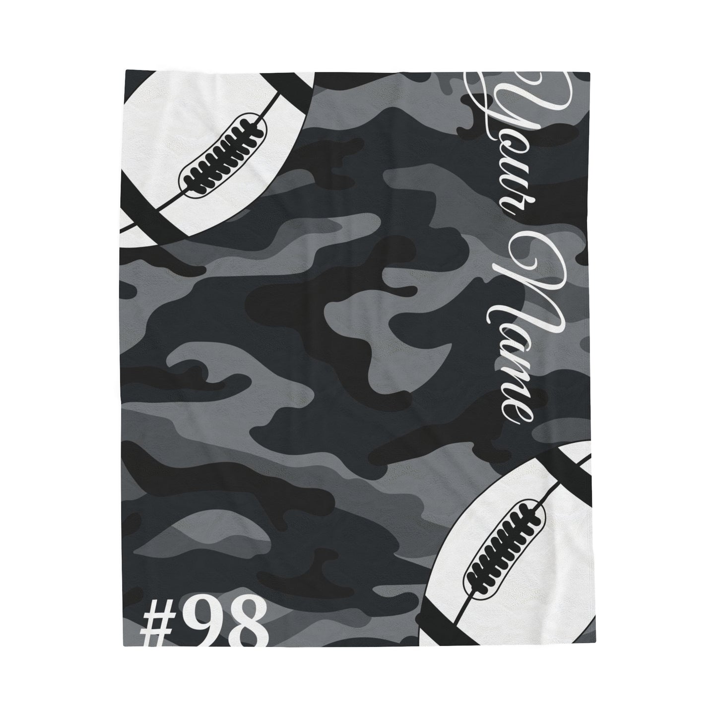 Custom Football Velveteen Plush Blanket
