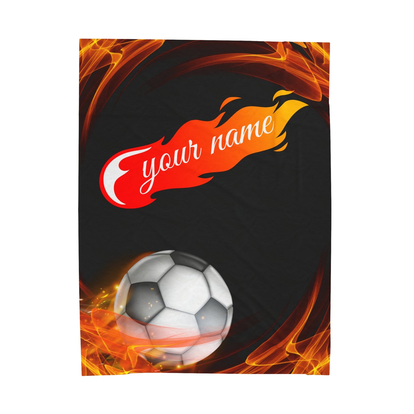Custom Soccer Velveteen Plush Blanket