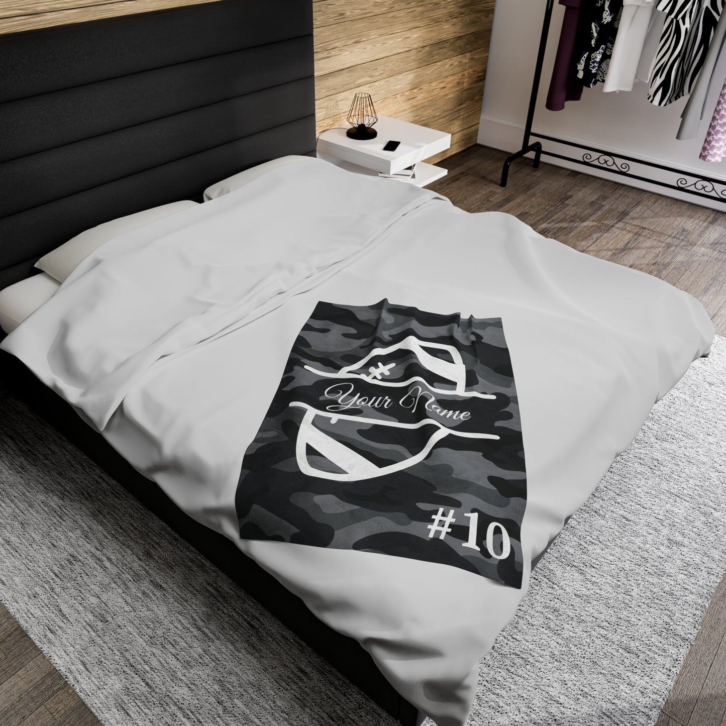 Custom Football Velveteen Plush Blanket