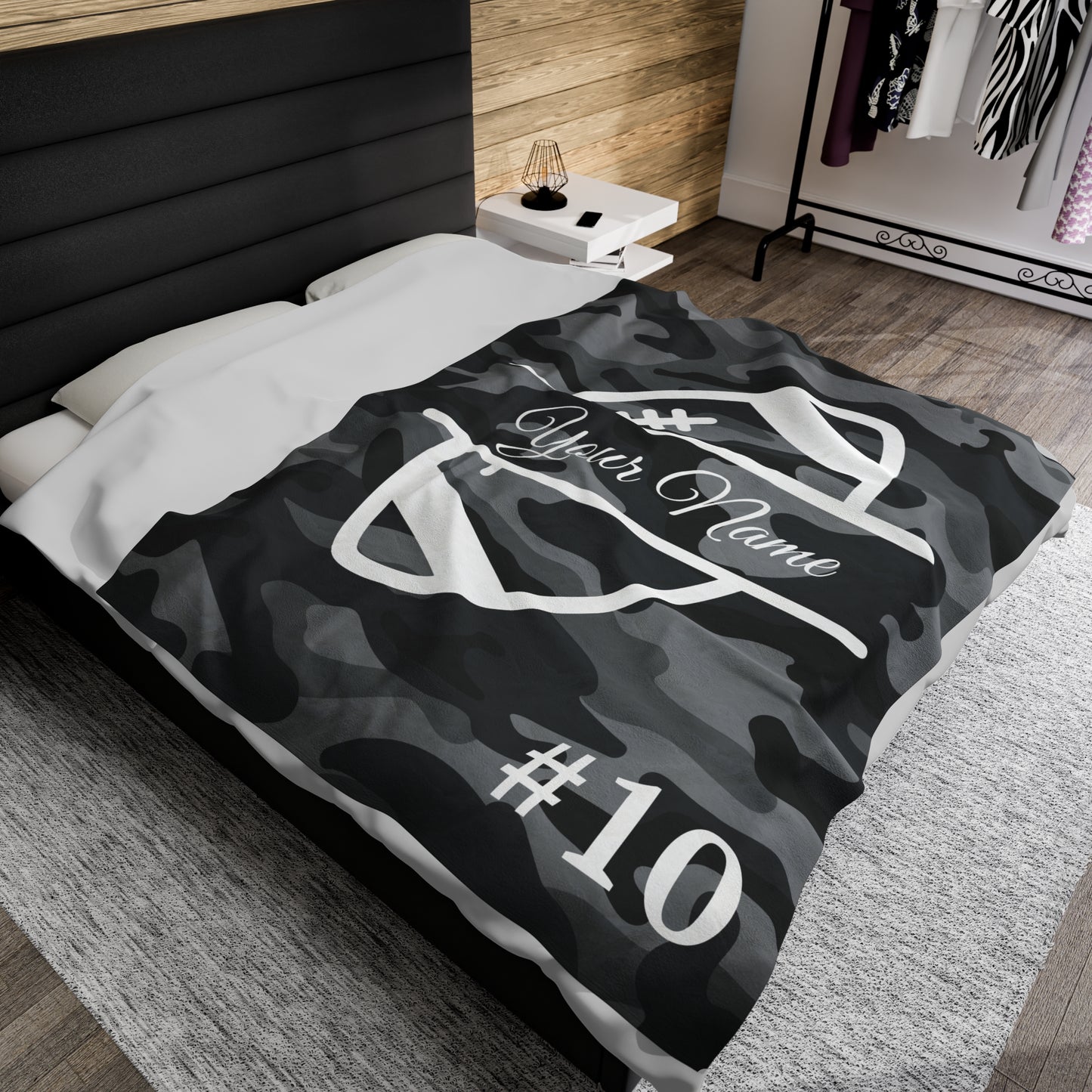 Custom Football Velveteen Plush Blanket