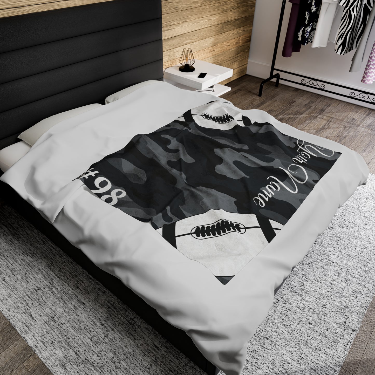 Custom Football Velveteen Plush Blanket
