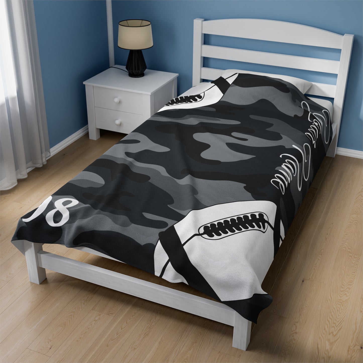 Custom Football Velveteen Plush Blanket
