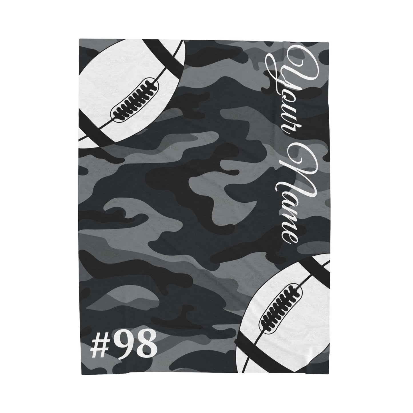 Custom Football Velveteen Plush Blanket