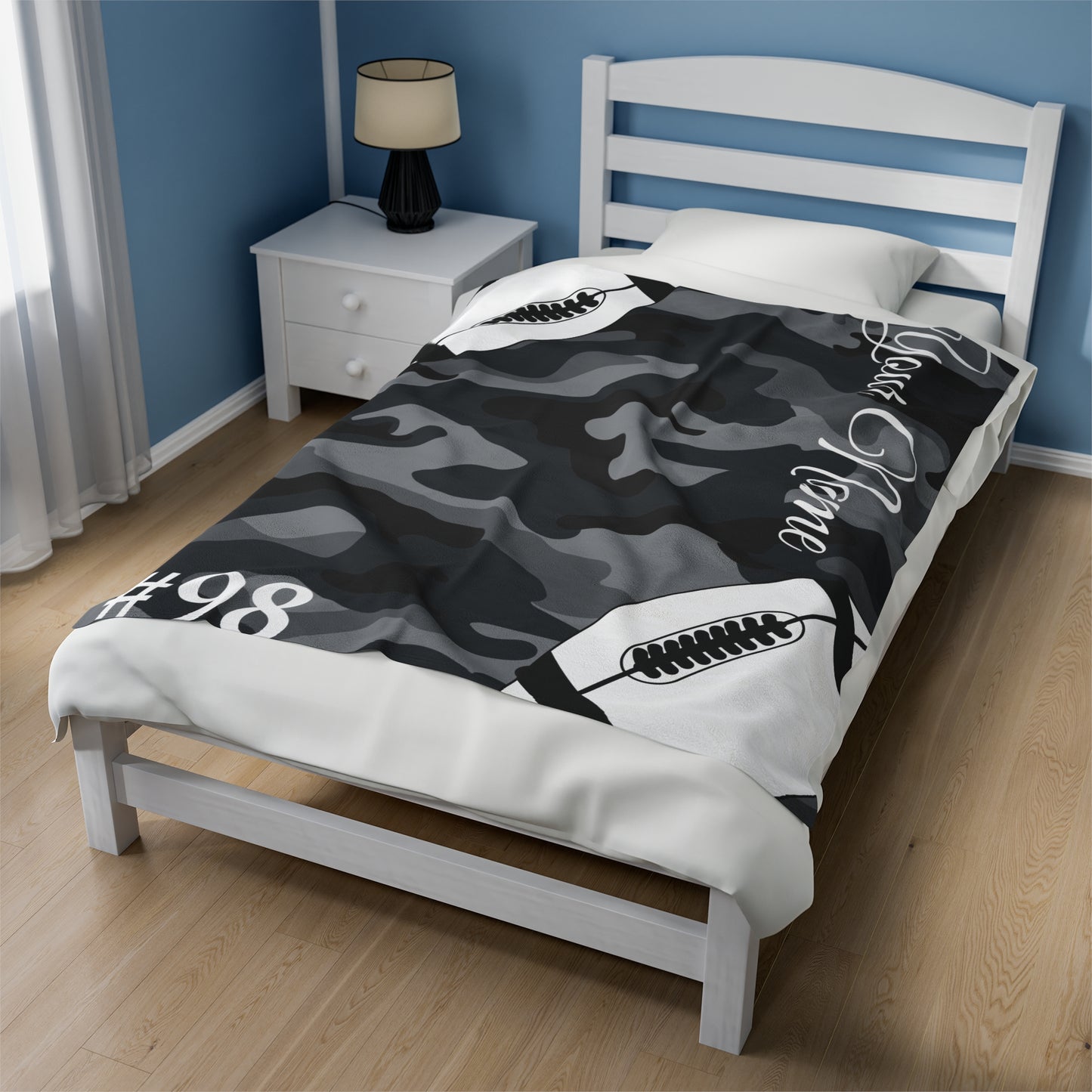 Custom Football Velveteen Plush Blanket