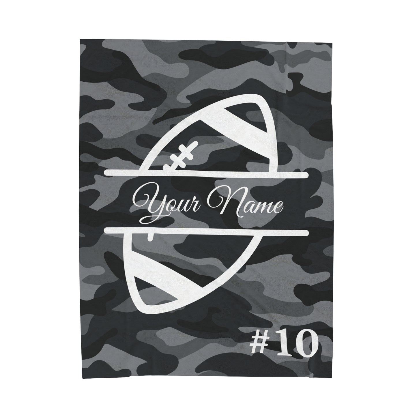 Custom Football Velveteen Plush Blanket