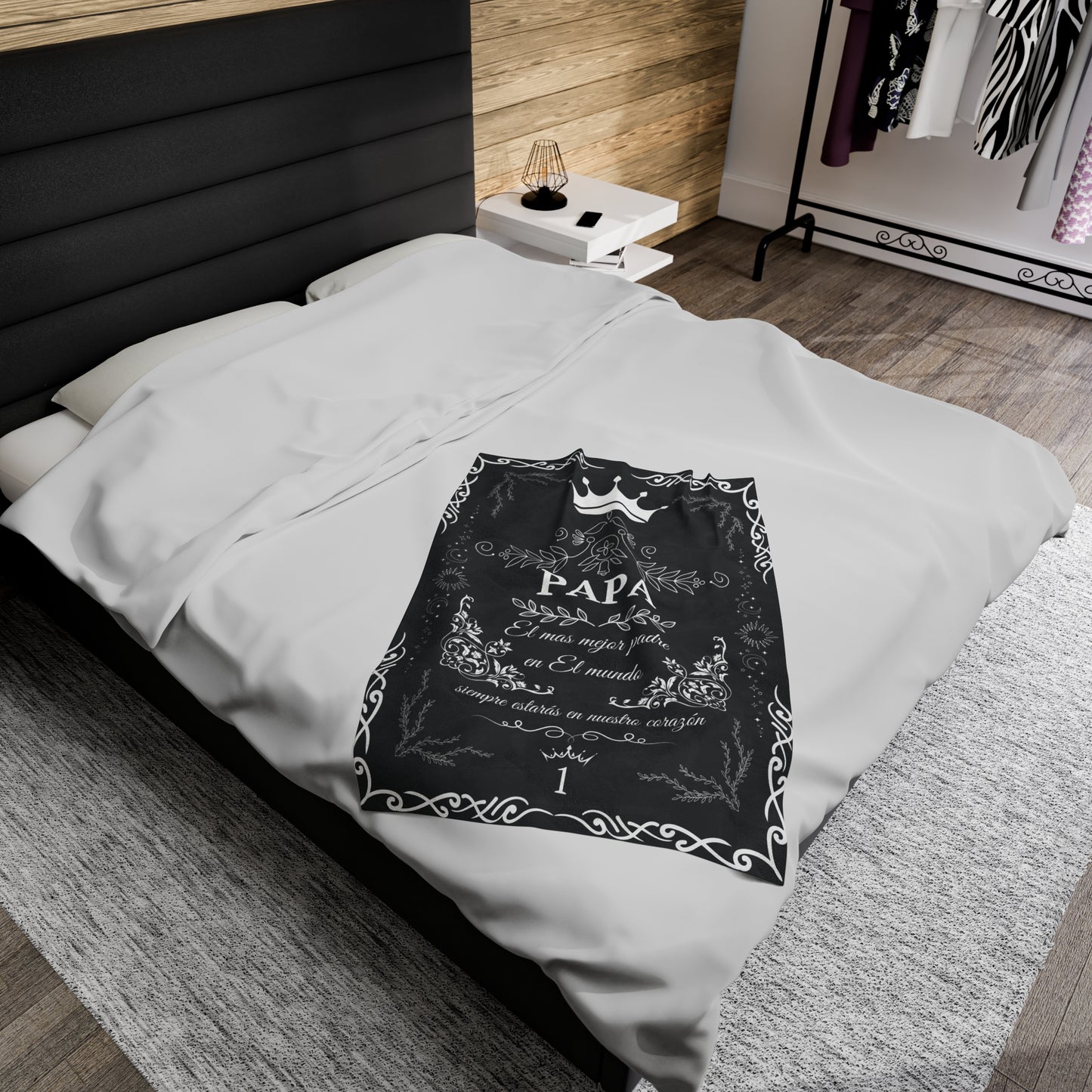 Papa Velveteen Plush Blanket