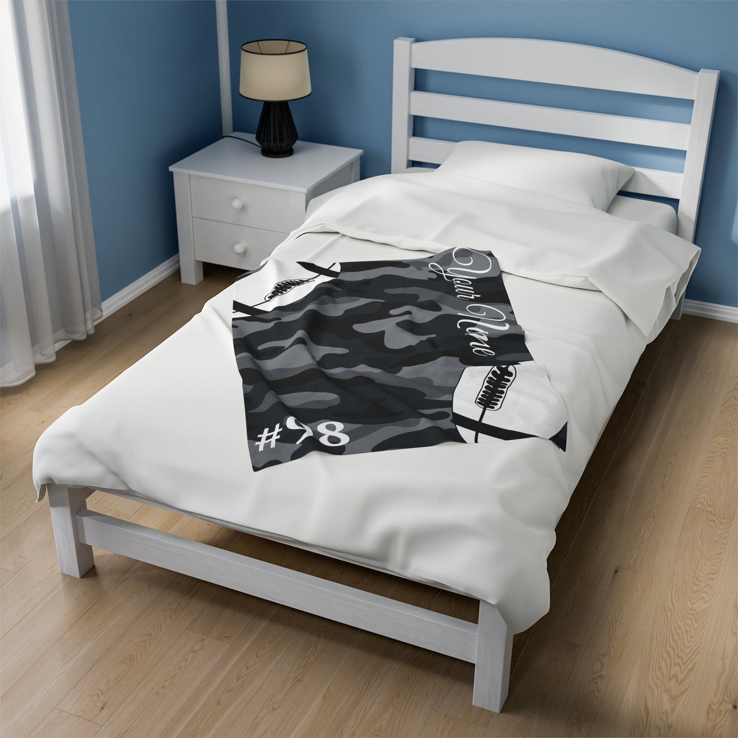 Custom Football Velveteen Plush Blanket