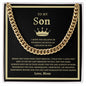To My Son- Straighten Your Crown - Cuban Link Chain Necklace
