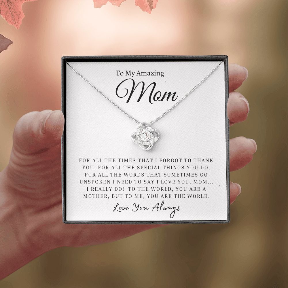 To My Amazing Mom - Love Knot Necklace
