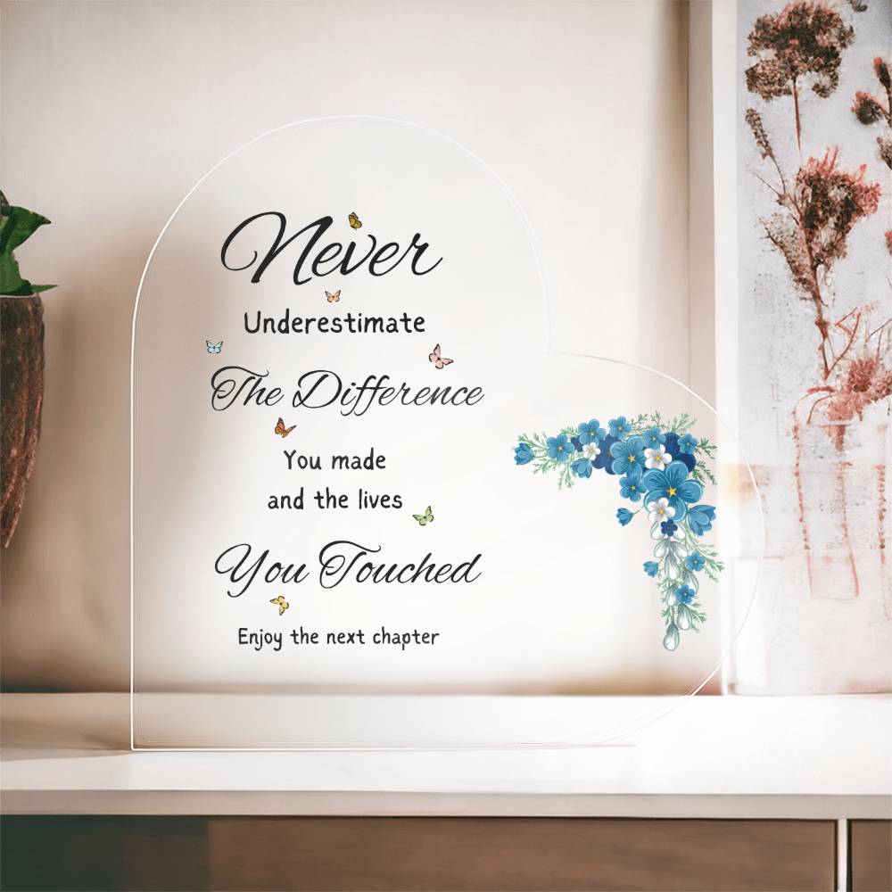 Never Underestimate Yourself Acrylic Plaque