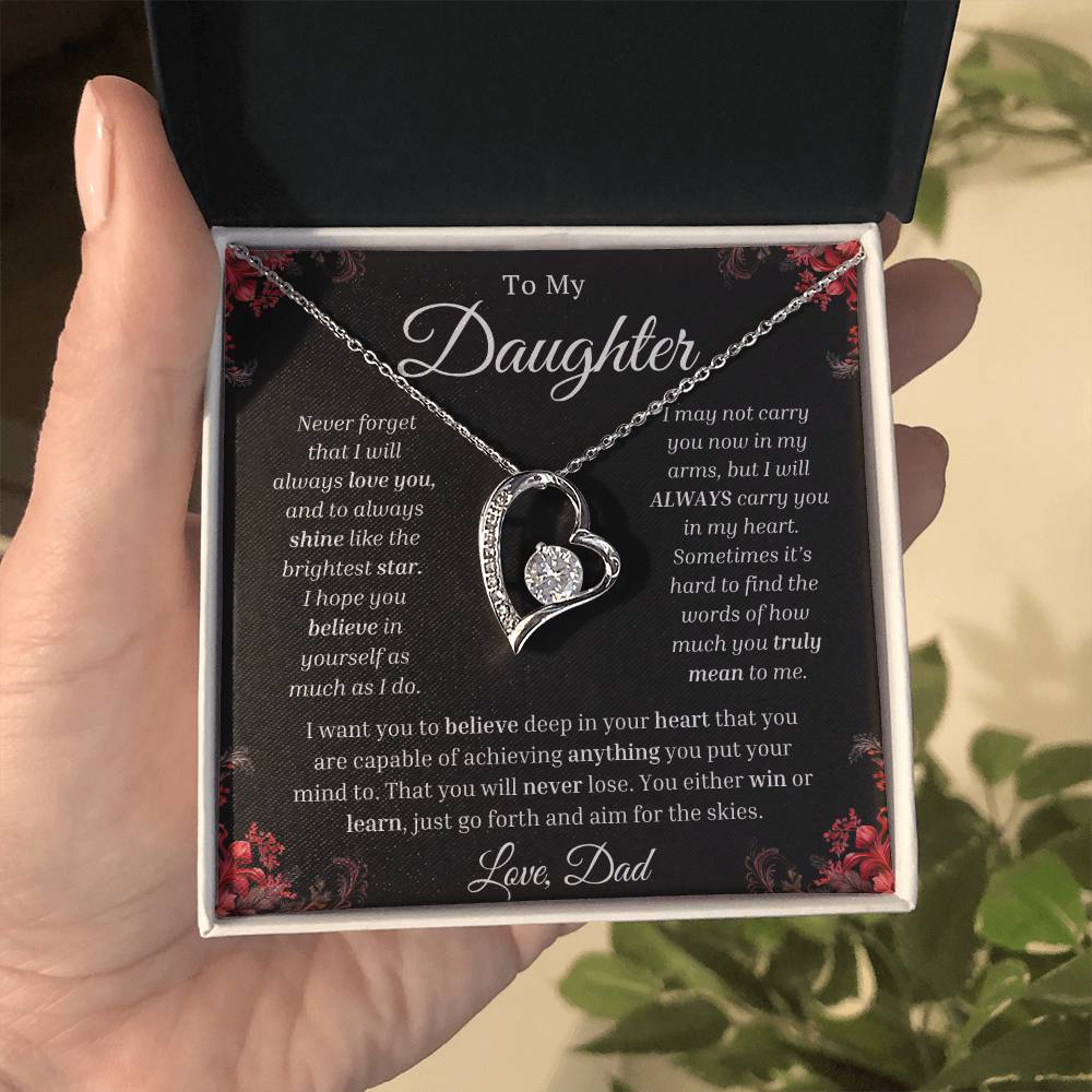 To My Daughter - Never Forget - Forever Love Necklace