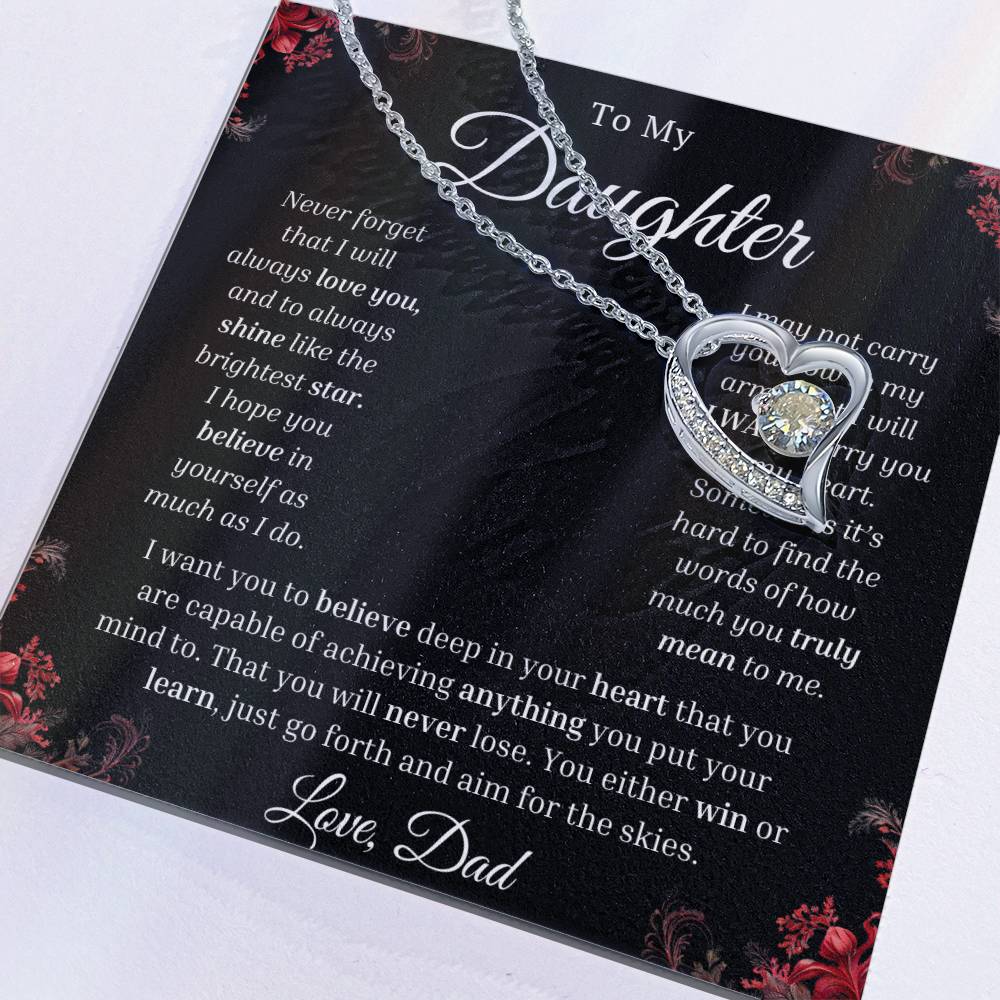 To My Daughter - Never Forget - Forever Love Necklace