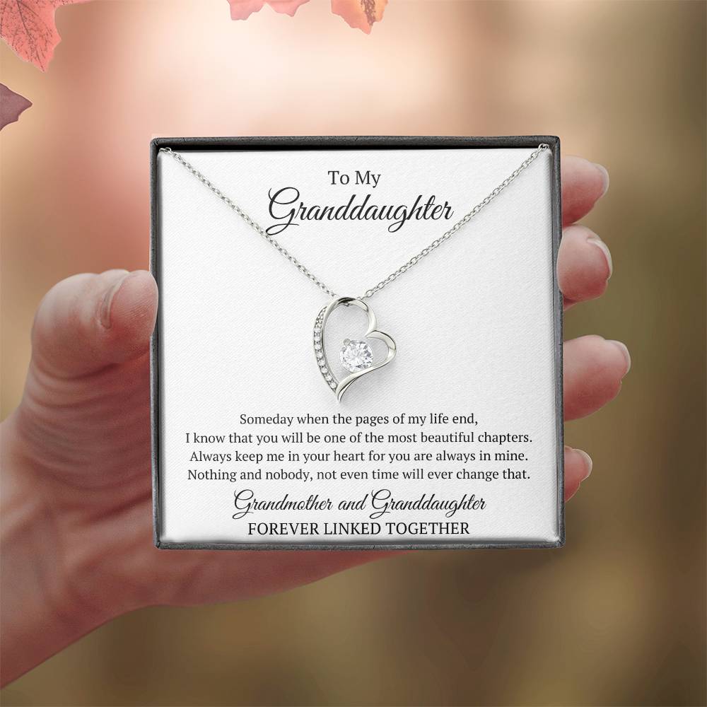 To My Granddaughter - Forever Linked Together - Forever Love Necklace
