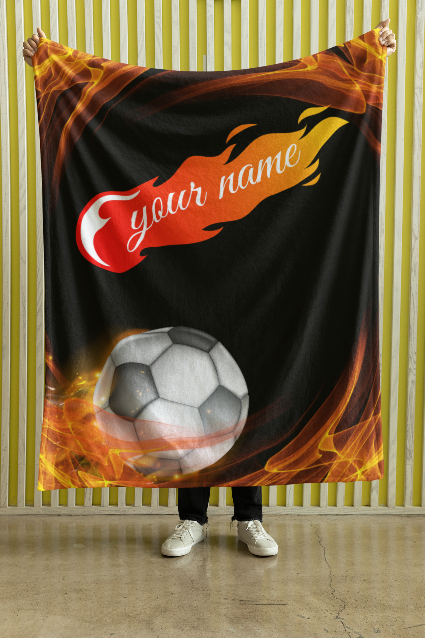 Custom Soccer Velveteen Plush Blanket