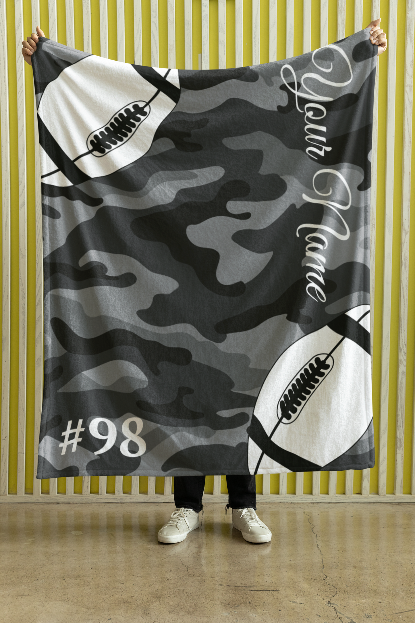 Custom Football Velveteen Plush Blanket