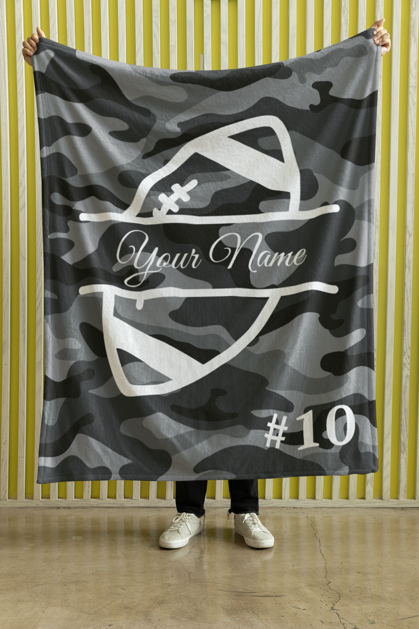 Custom Football Velveteen Plush Blanket