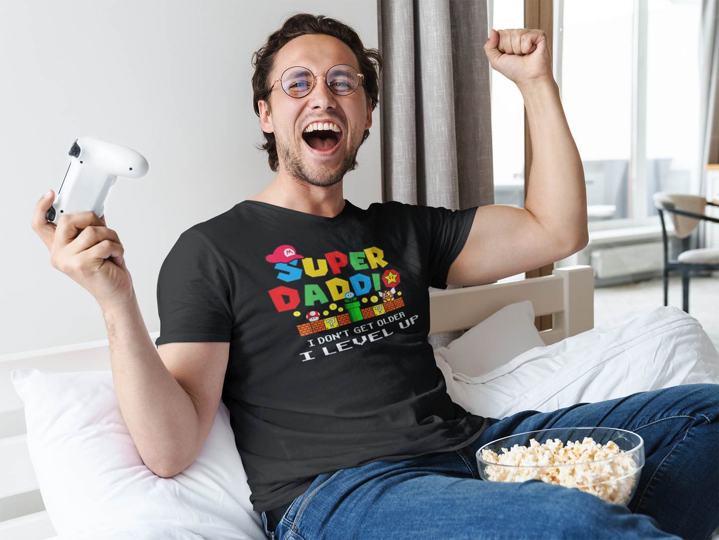 Super Daddio "I Level Up" Family Matching T-Shirt