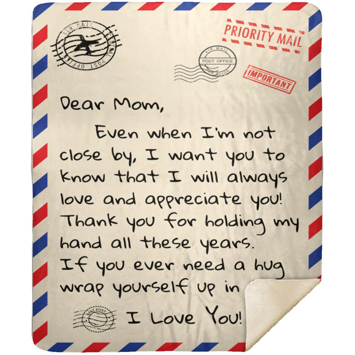 Letter To Mom Mink Sherpa Blanket (50 x 60) - Mother's Day, Birthday, & Anniversary Gift