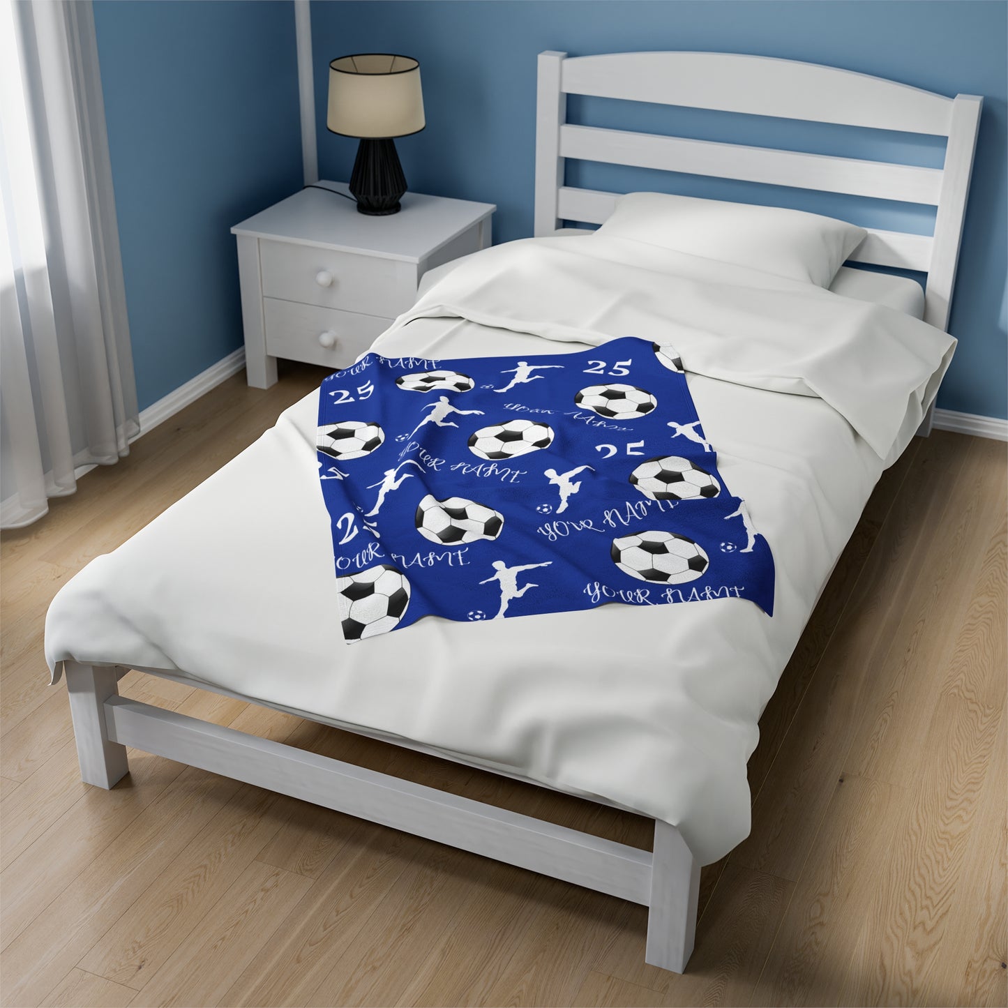 Custom Soccer Velveteen Plush Blanket