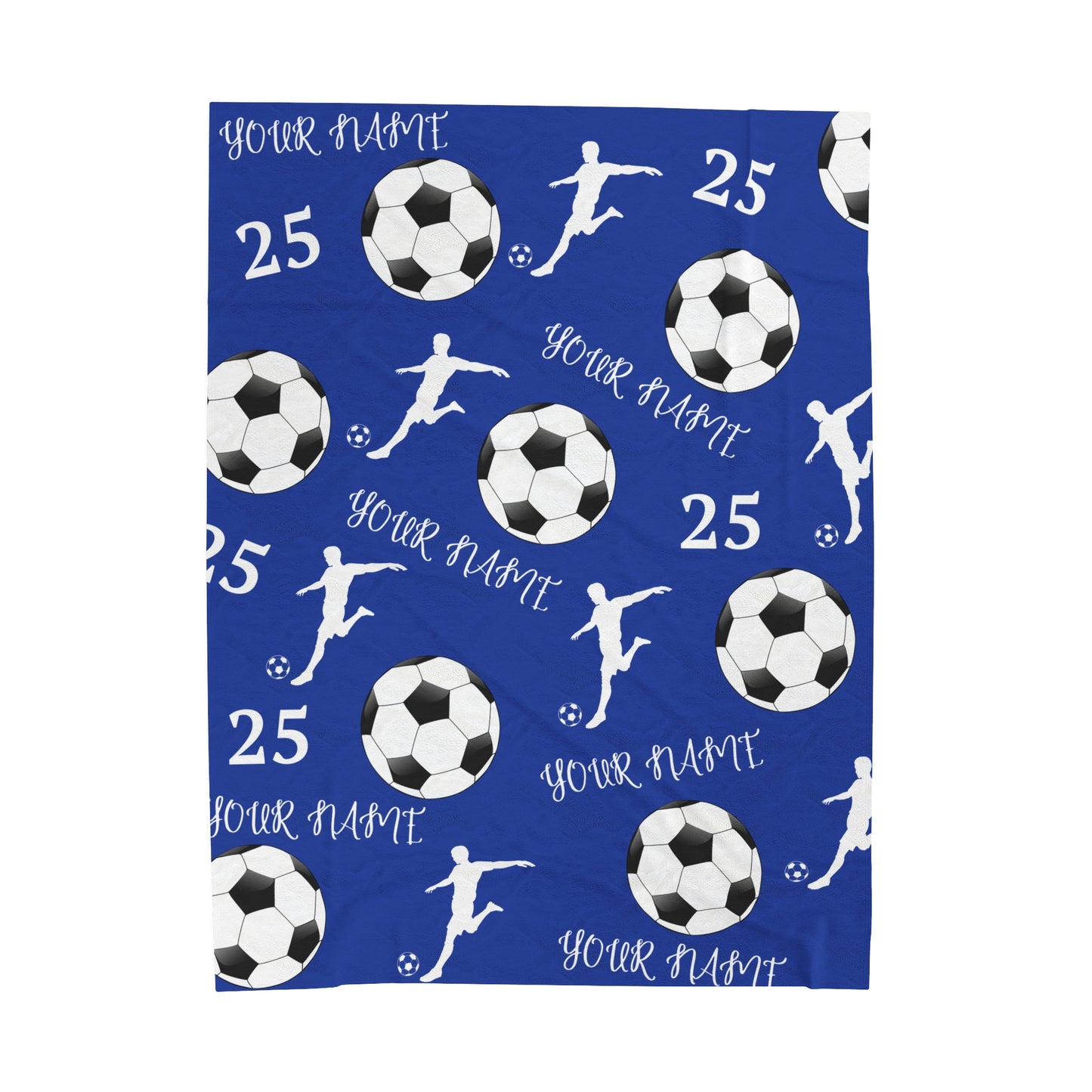 Custom Soccer Velveteen Plush Blanket