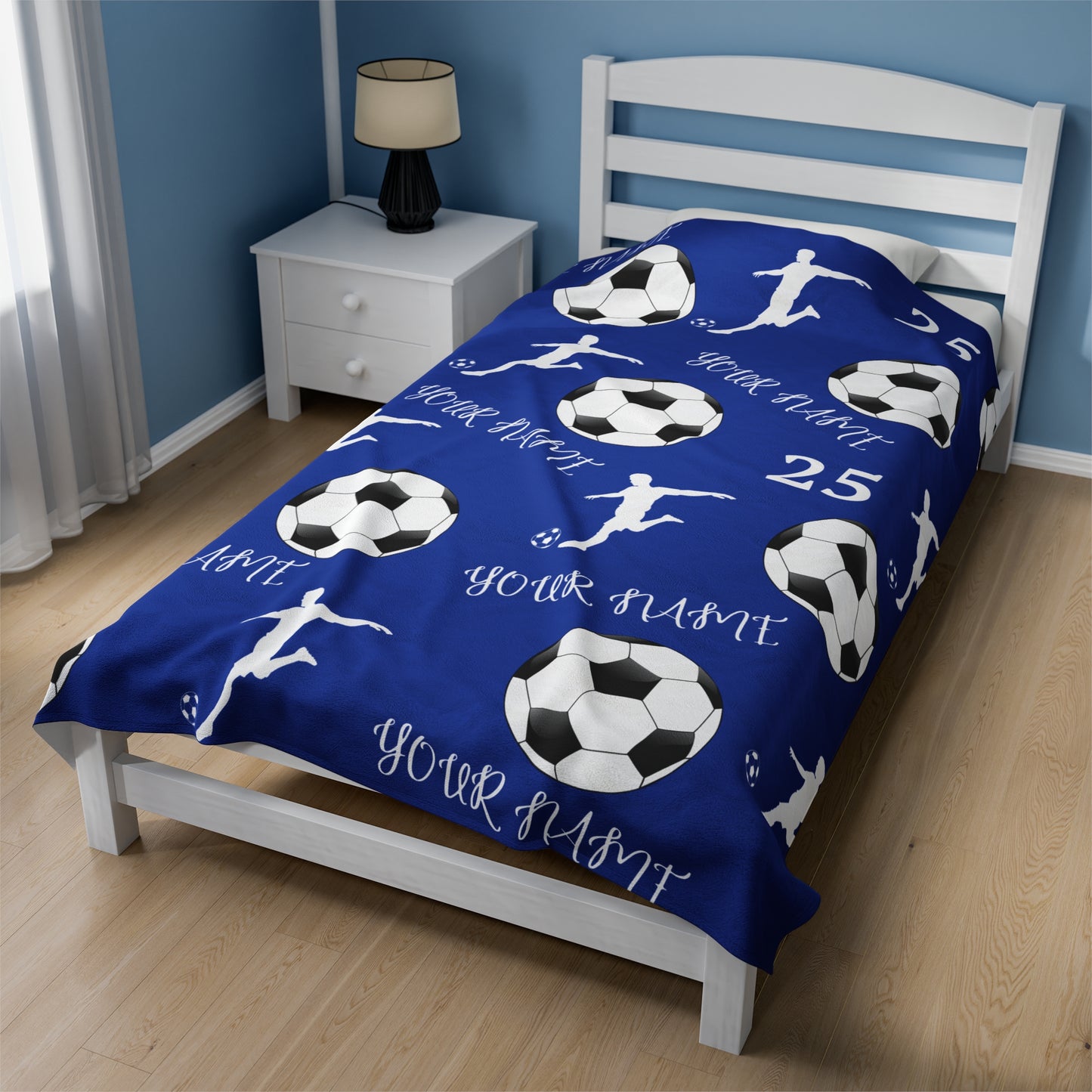 Custom Soccer Velveteen Plush Blanket