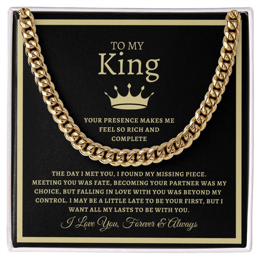 To My King - 14K Gold Cuban Link Chain