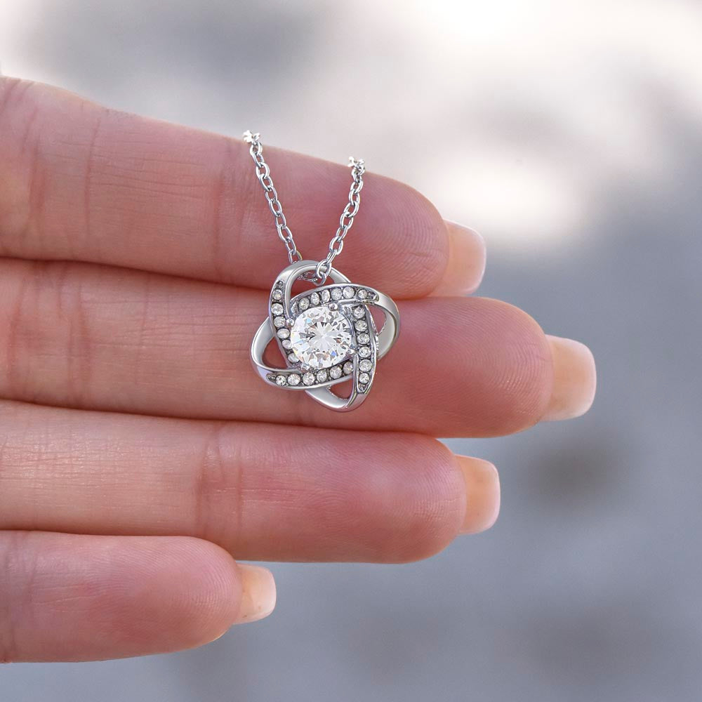 To My Boyfriend's Mom - Love, Respect, & Cherish - Love Knot Necklace